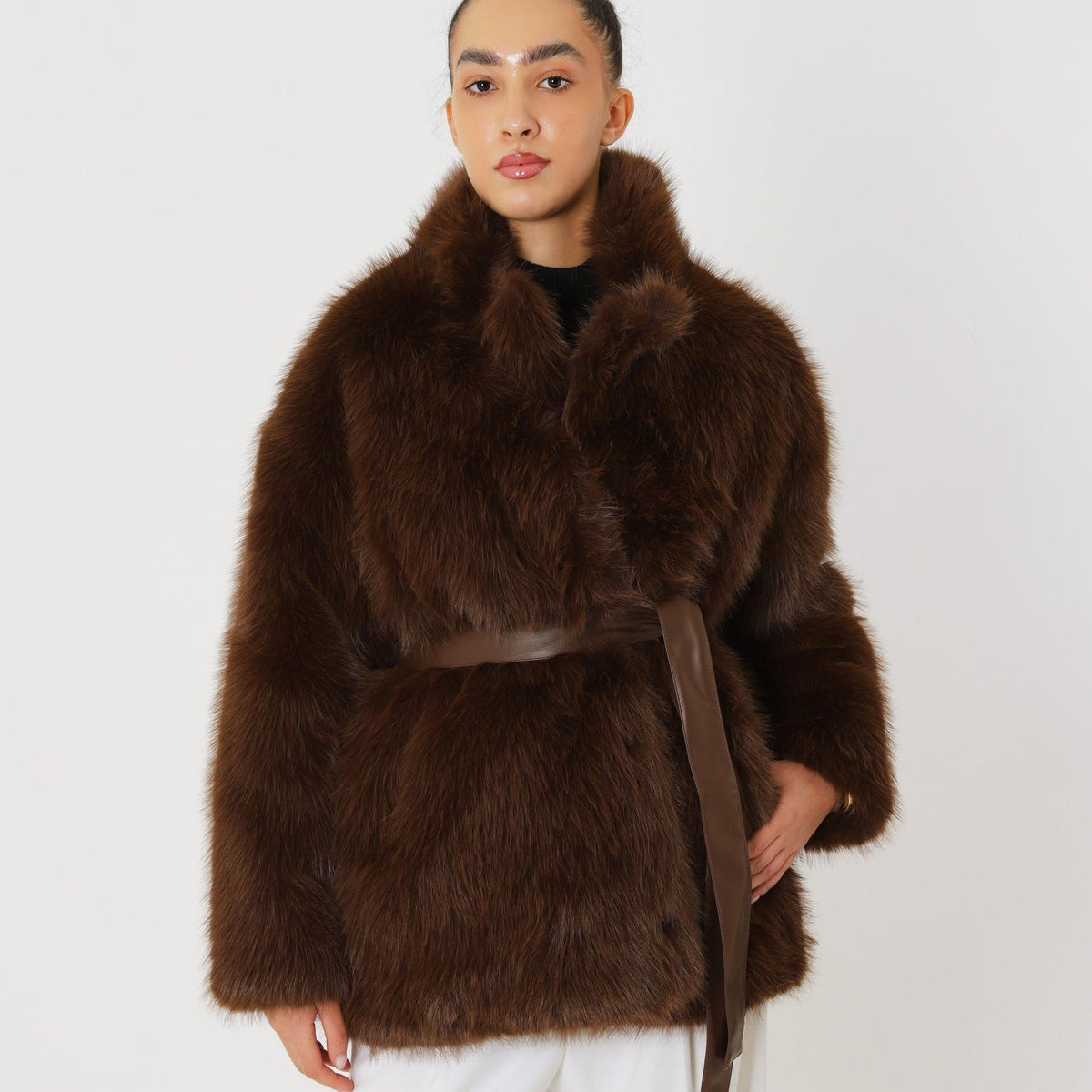 Textured Oversized Winter Coat with Functional Side Pockets Everyday Outerwear by Lilla