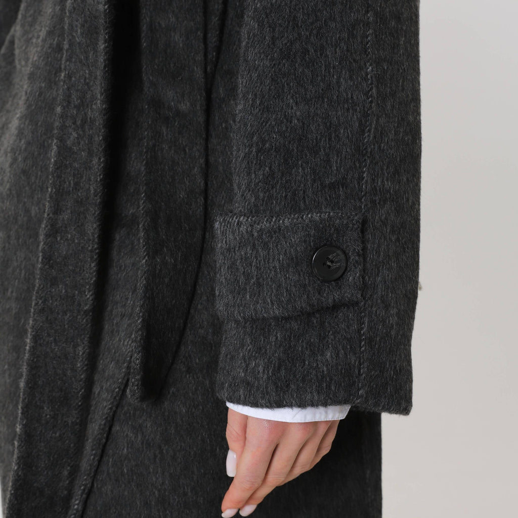 Wool Relaxed Long Coat featuring a High Collar Winter City Outerwear by Lilla