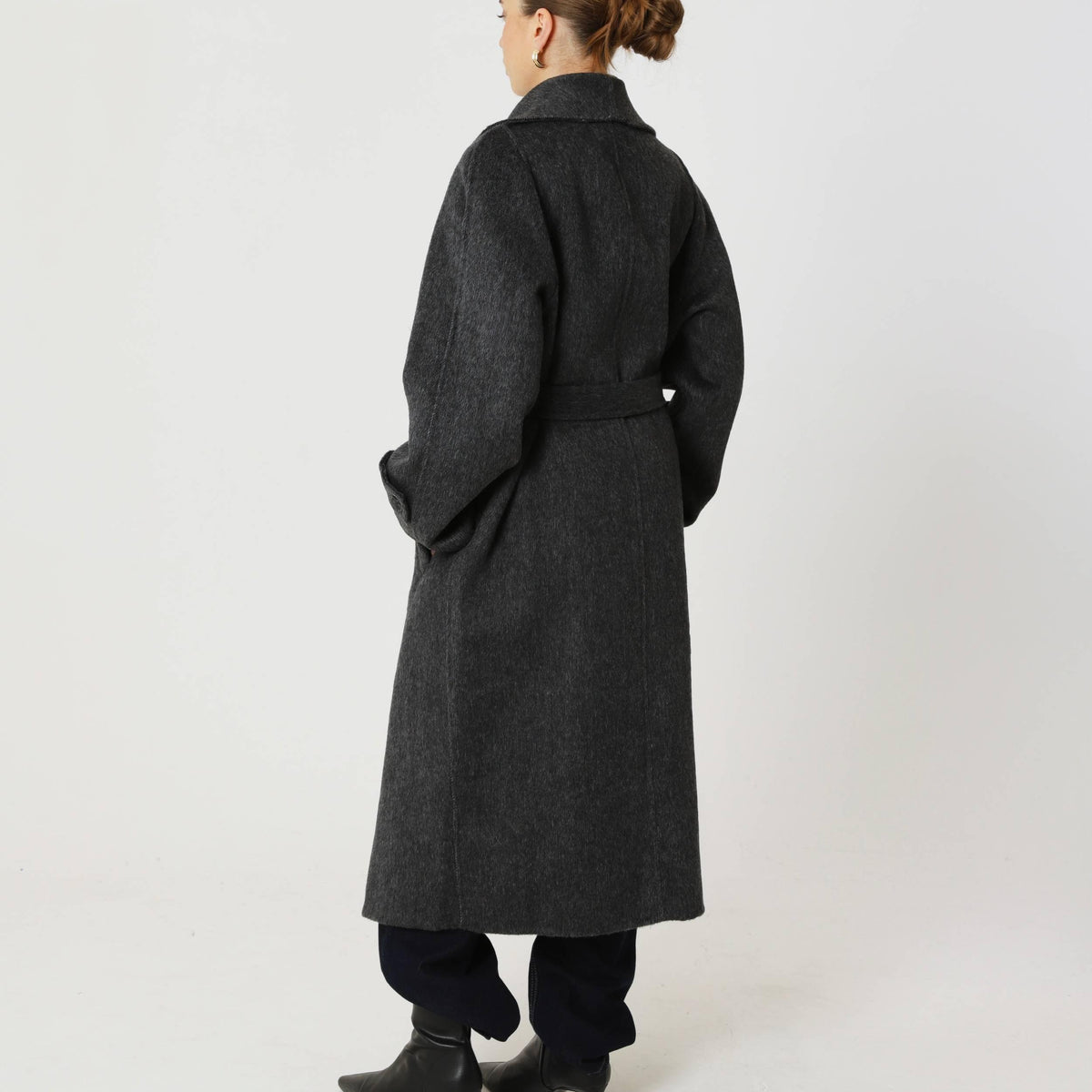 Wool Relaxed Long Coat featuring a High Collar Winter City Outerwear by Lilla