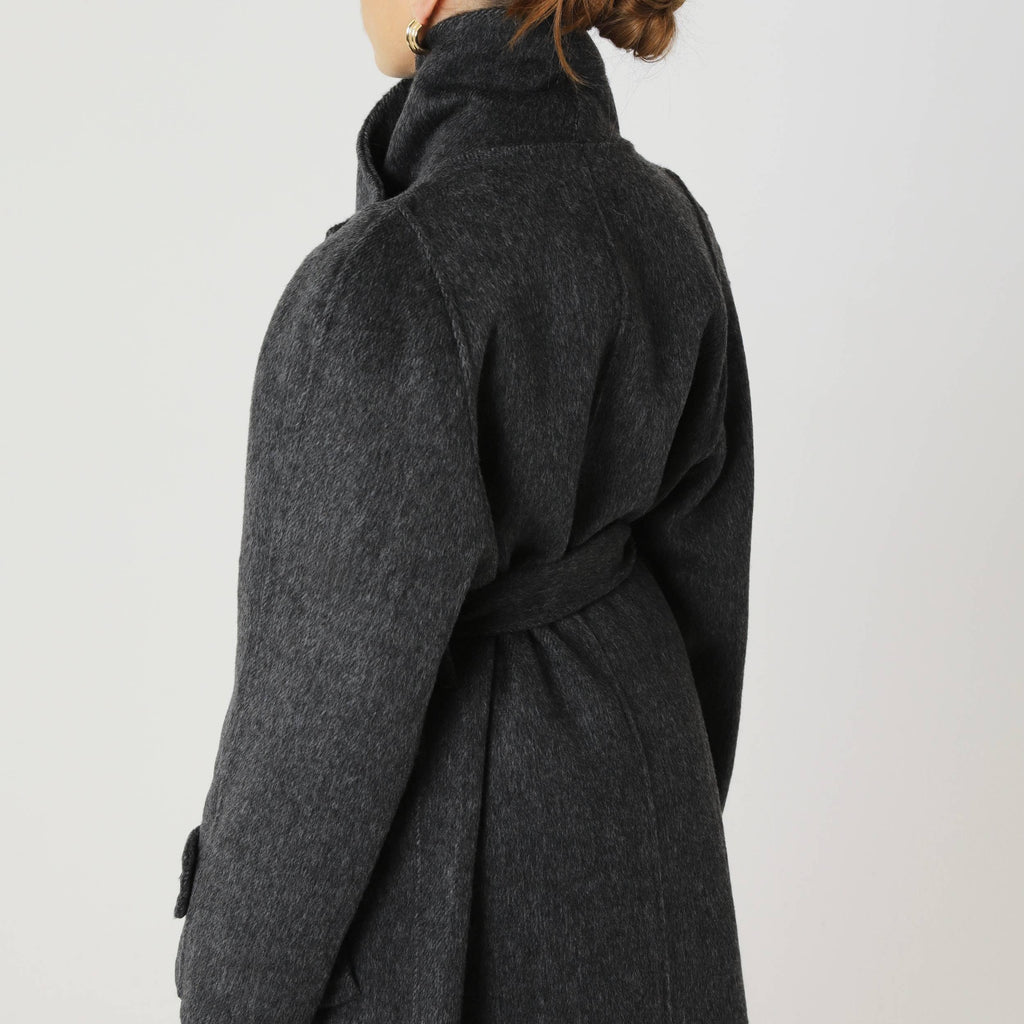 Wool Relaxed Long Coat featuring a High Collar Winter City Outerwear by Lilla