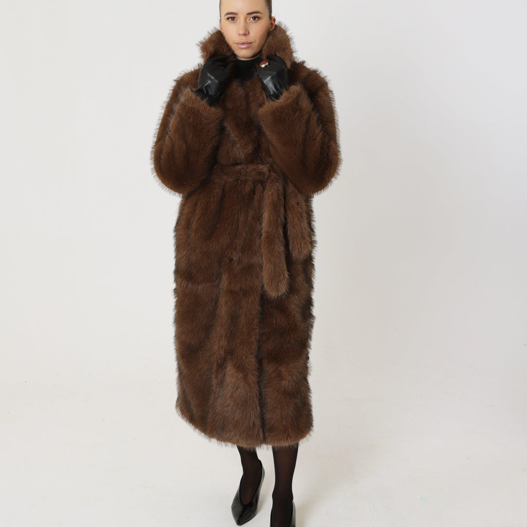 Vintage Oversized Winter Coat featuring Dense Pile Texture Cold Weather Outerwear by Lilla