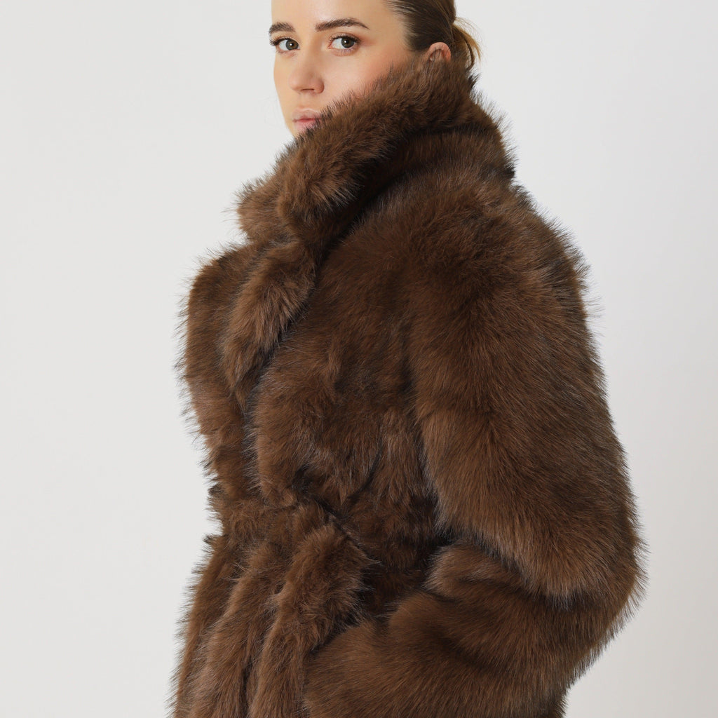 Vintage Oversized Winter Coat featuring Dense Pile Texture Cold Weather Outerwear by Lilla