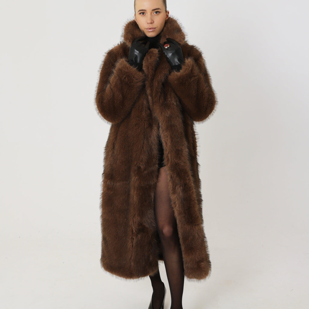 Vintage Oversized Winter Coat featuring Dense Pile Texture Cold Weather Outerwear by Lilla