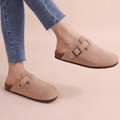 Casual Flat Slide Sandals featuring Adjustable Buckle Straps Summer Walking Shoes by Lilla