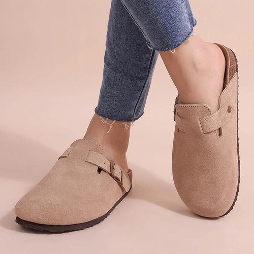 Casual Flat Slide Sandals featuring Adjustable Buckle Straps Summer Walking Shoes by Lilla