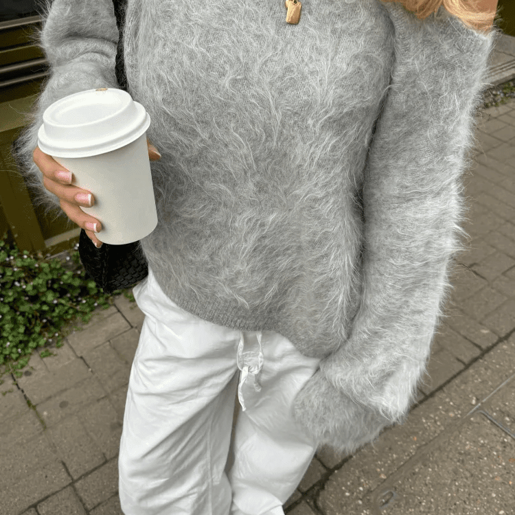 Casual Loose Knit Sweater featuring an Off Shoulder Neckline Autumn Pullover by Lilla