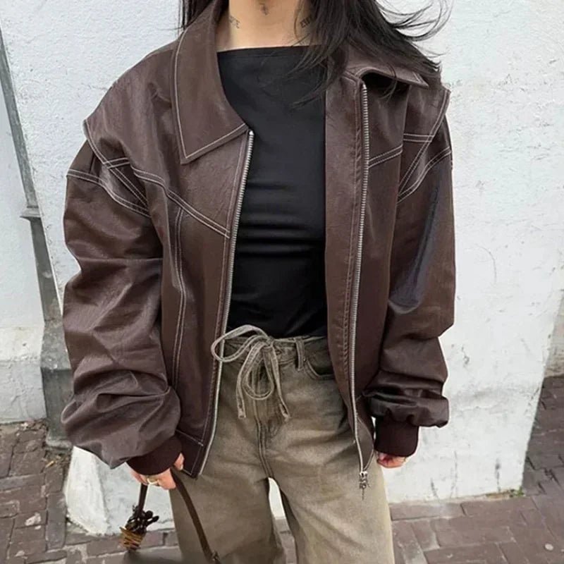 Classic Structured Biker Jacket featuring a Lapel Collar Evening Outerwear by Lilla