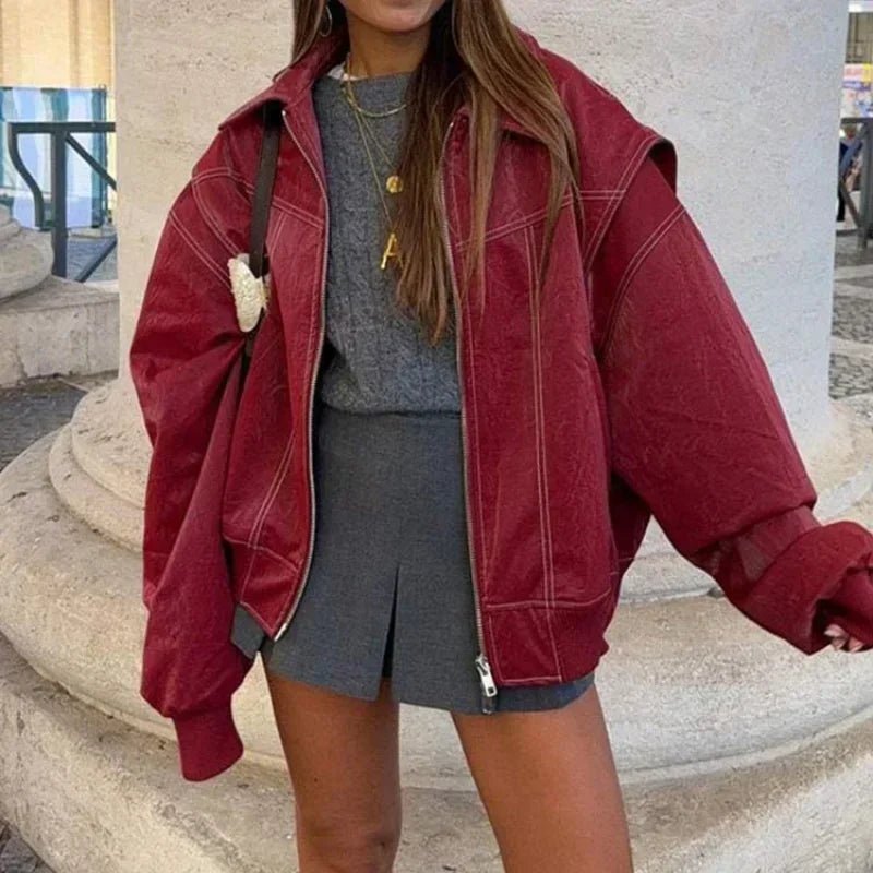Classic Structured Biker Jacket featuring a Lapel Collar Evening Outerwear by Lilla