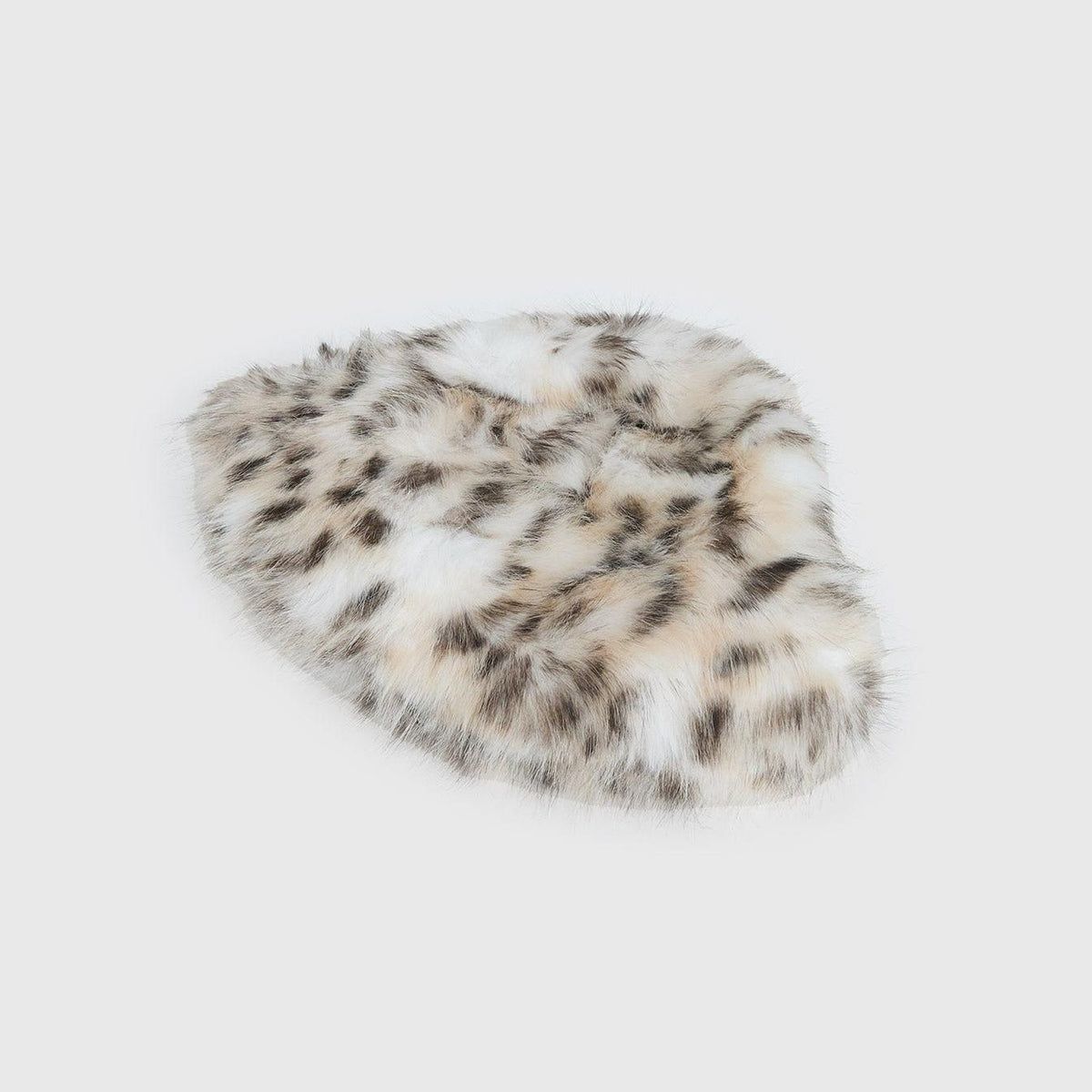 Dalmatian Print Relaxed Fluffy Hat featuring Plush High Pile Texture Cold Weather Headwear by Lilla