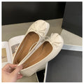 Linen Tabi Slip On Ballet Flats featuring Bow Knot Detail Casual Weekend Shoes by Lilla