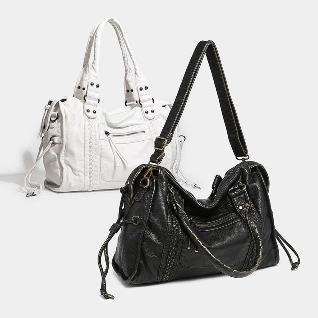 Minimal Compact Shoulder Bag featuring Zipper Closure Everyday Crossbody Handbag by Lilla