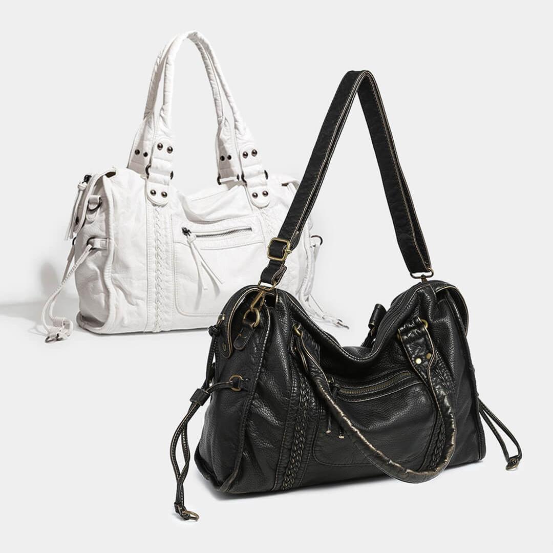 Minimal Compact Shoulder Bag featuring Zipper Closure Everyday Crossbody Handbag by Lilla
