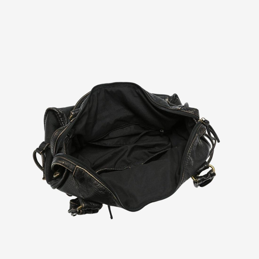 Minimal Compact Shoulder Bag featuring Zipper Closure Everyday Crossbody Handbag by Lilla