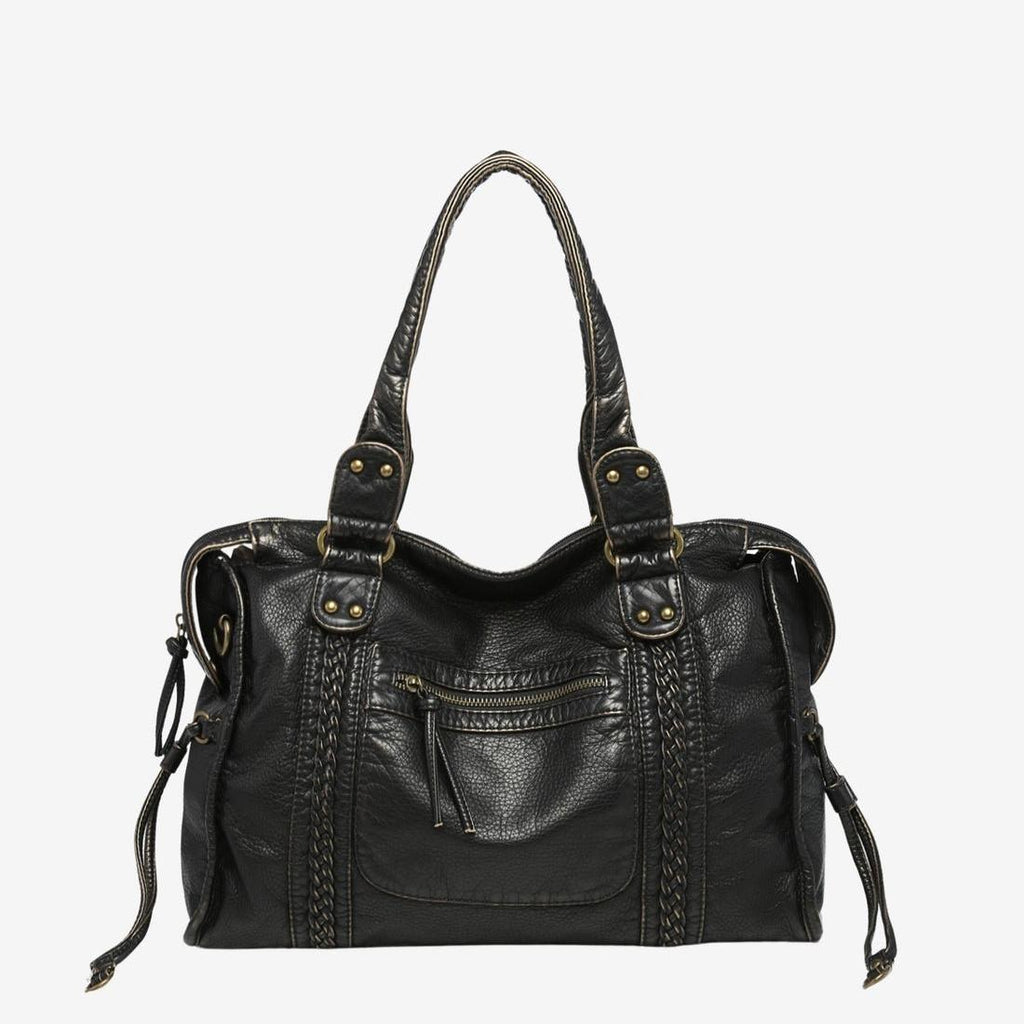 Minimal Compact Shoulder Bag featuring Zipper Closure Everyday Crossbody Handbag by Lilla