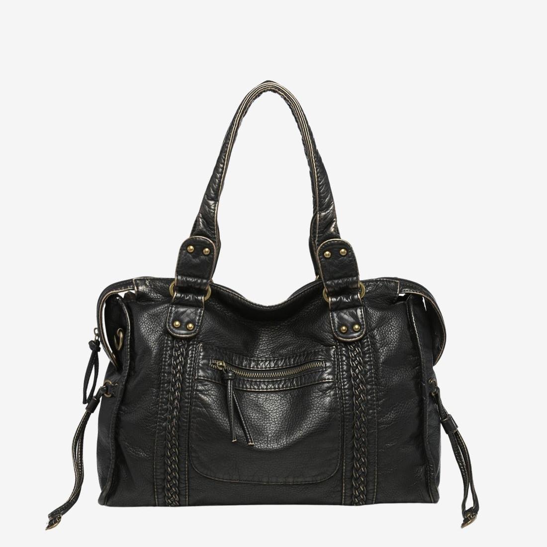 Minimal Compact Shoulder Bag featuring Zipper Closure Everyday Crossbody Handbag by Lilla