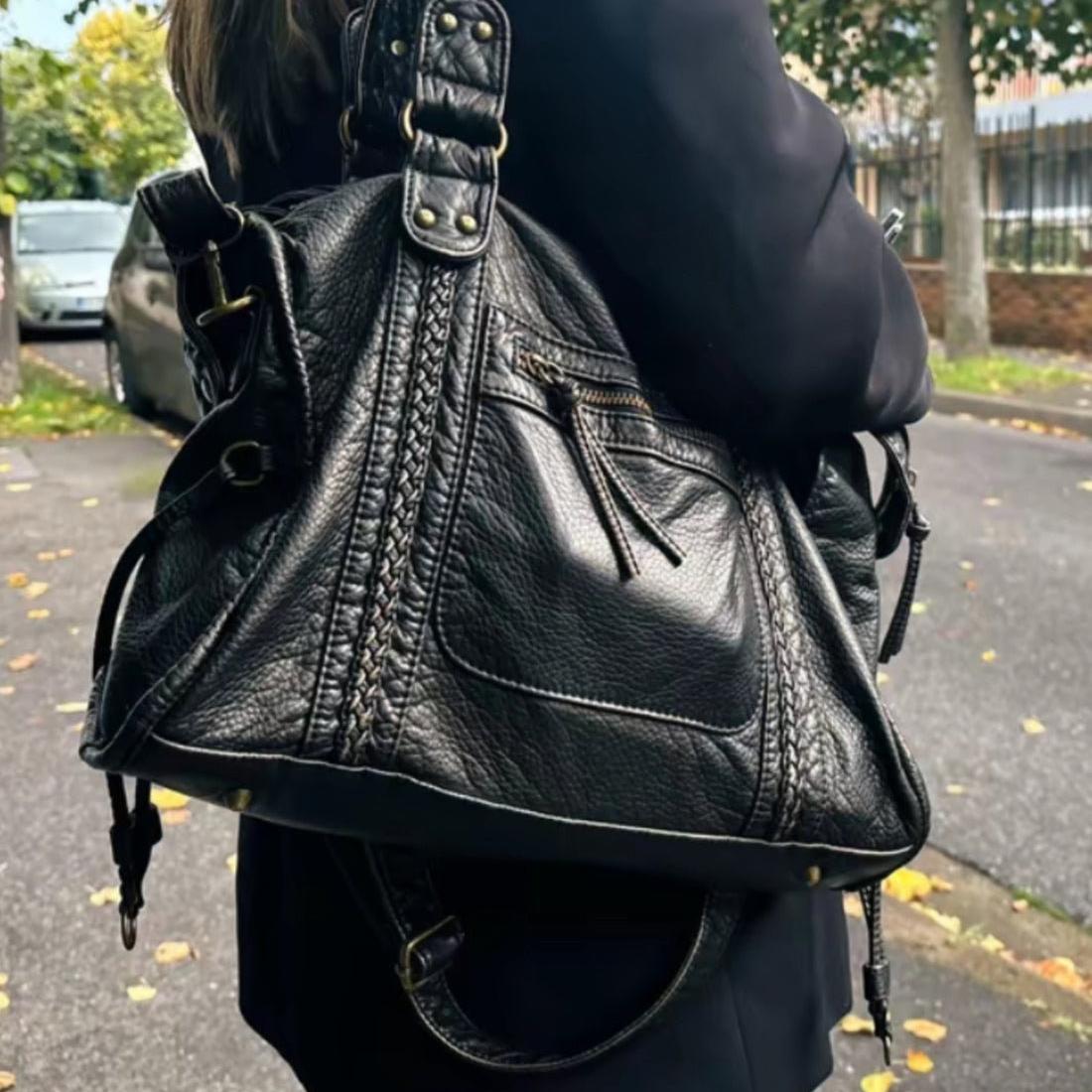 Minimal Compact Shoulder Bag featuring Zipper Closure Everyday Crossbody Handbag by Lilla