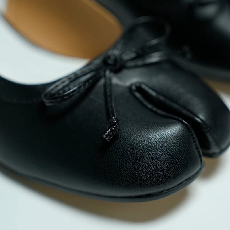 Minimal Low Heel Ballet Mary Jane Pumps featuring Split Toe Detail Evening Shoes by Lilla