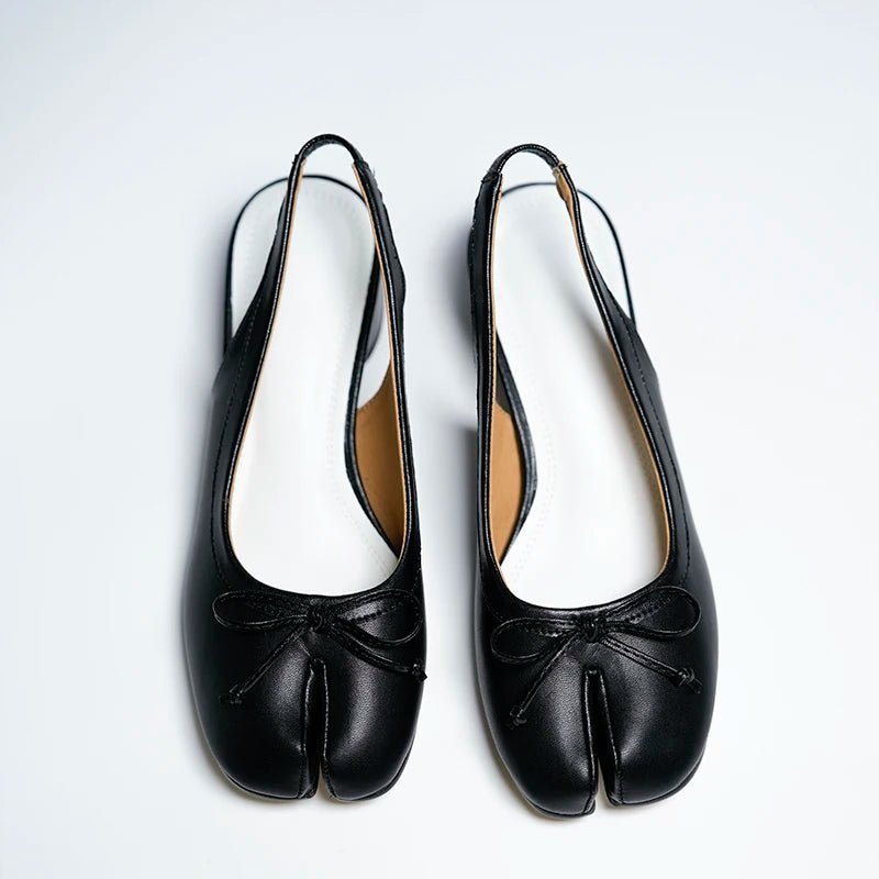 Minimal Low Heel Ballet Mary Jane Pumps featuring Split Toe Detail Evening Shoes by Lilla