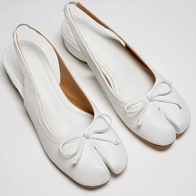 Minimal Low Heel Ballet Mary Jane Pumps featuring Split Toe Detail Evening Shoes by Lilla