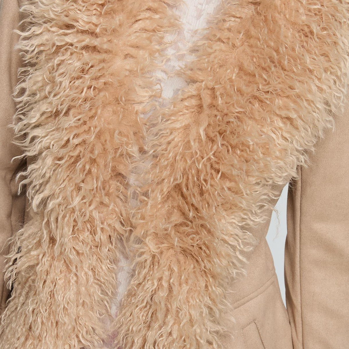 Minimal Relaxed Jacket featuring Wide Faux Fur Lapels Winter Outerwear by Lilla