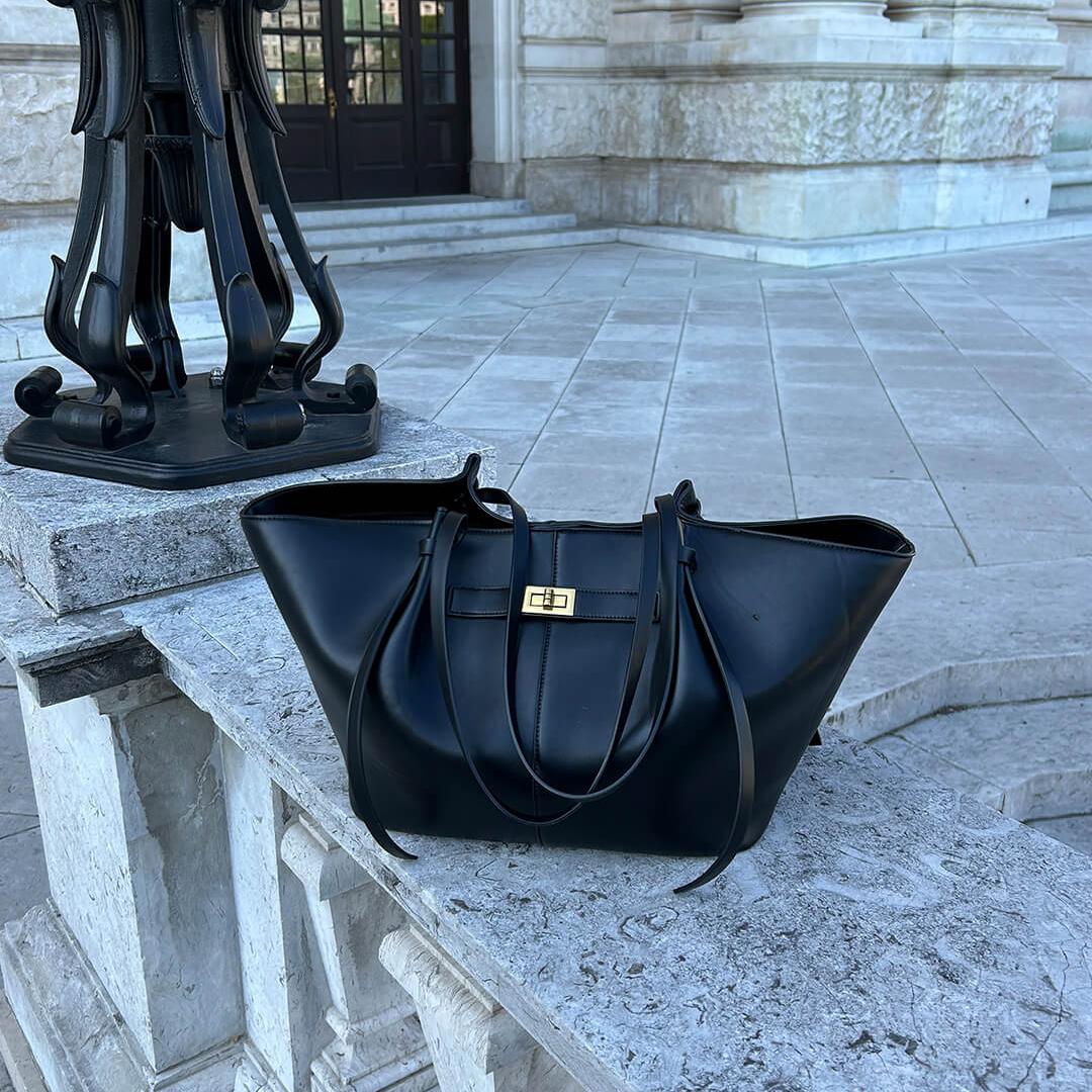 Minimalist Spacious Shopper Bag featuring Sturdy Handles Everyday Work Tote by Lilla