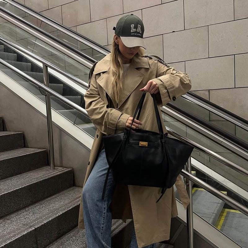 Minimalist Spacious Shopper Bag featuring Sturdy Handles Everyday Work Tote by Lilla