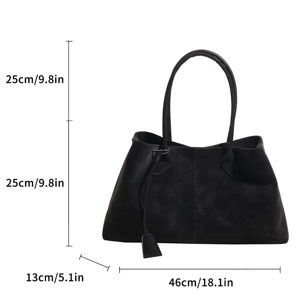 Retro Oversized Handbag featuring Twin Shoulder Straps Everyday Casual Tote by Lilla