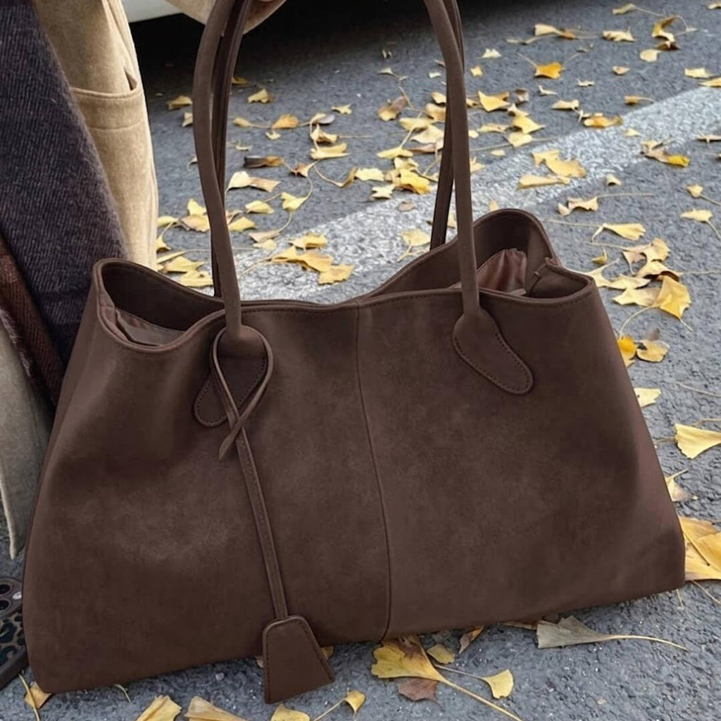 Retro Oversized Handbag featuring Twin Shoulder Straps Everyday Casual Tote by Lilla