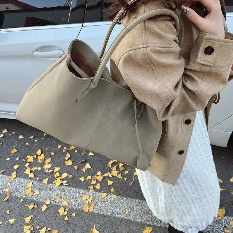 Retro Oversized Handbag featuring Twin Shoulder Straps Everyday Casual Tote by Lilla