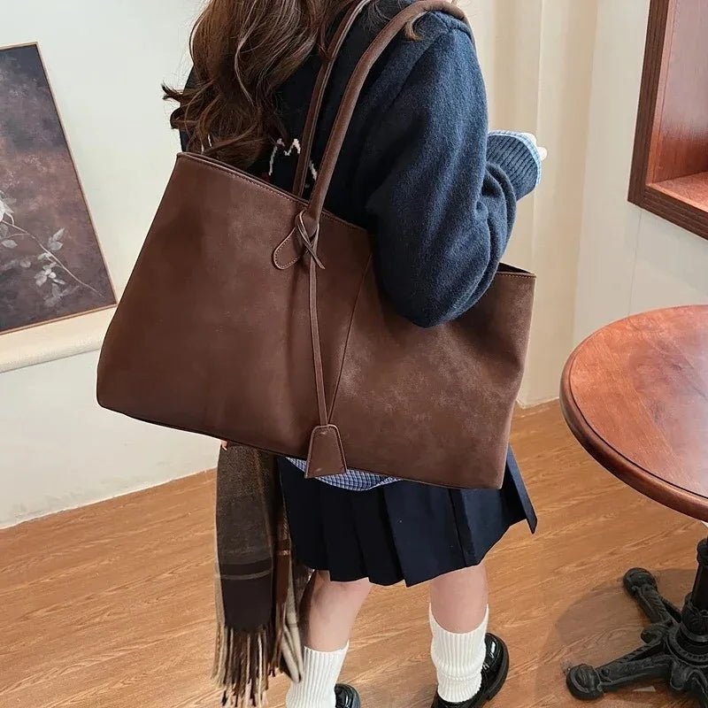 Retro Oversized Handbag featuring Twin Shoulder Straps Everyday Casual Tote by Lilla