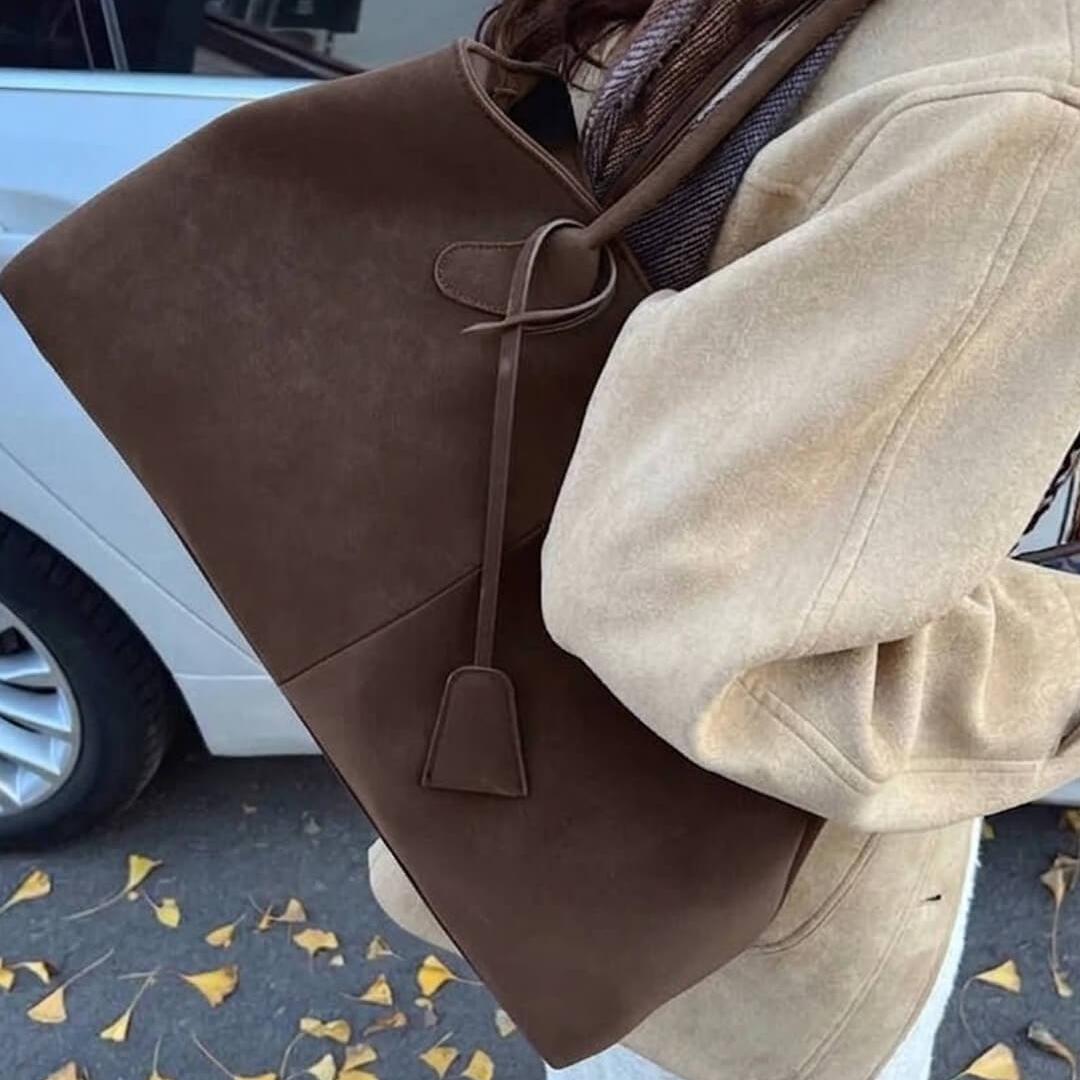 Retro Oversized Handbag featuring Twin Shoulder Straps Everyday Casual Tote by Lilla