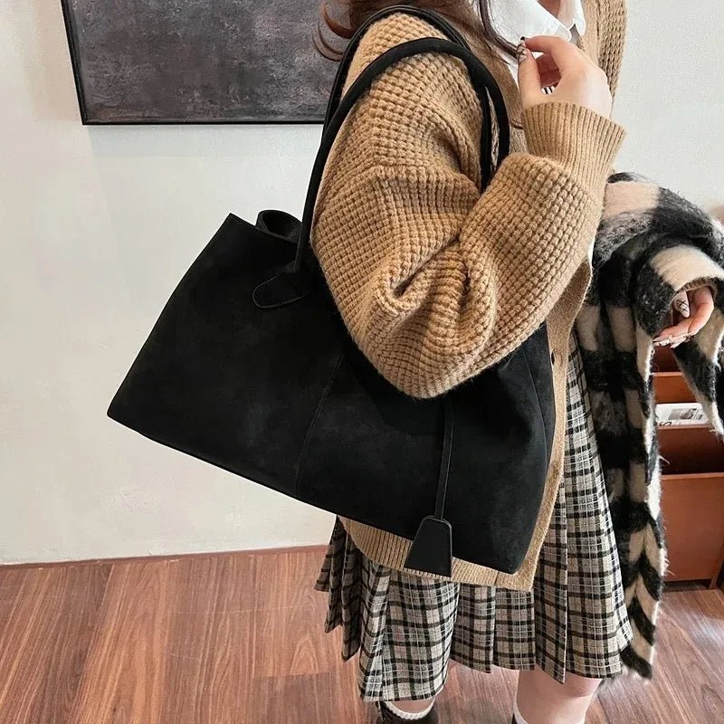 Retro Oversized Handbag featuring Twin Shoulder Straps Everyday Casual Tote by Lilla