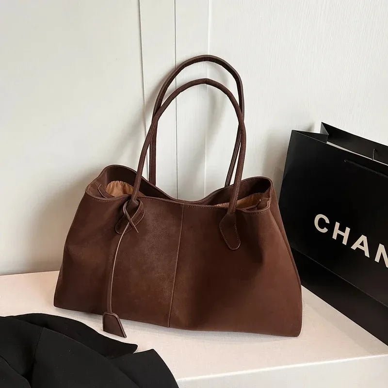Retro Oversized Handbag featuring Twin Shoulder Straps Everyday Casual Tote by Lilla