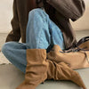 Ruched Pointed Toe Ankle Boots