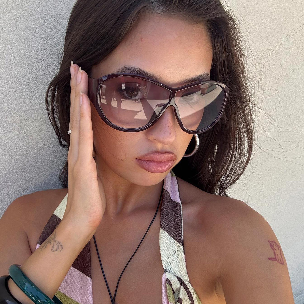 Statement Oversized Sunglasses featuring Two Tone Lenses Vacation Shades by Lilla