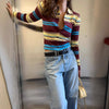 Striped Slim Fit Knit Cardigan