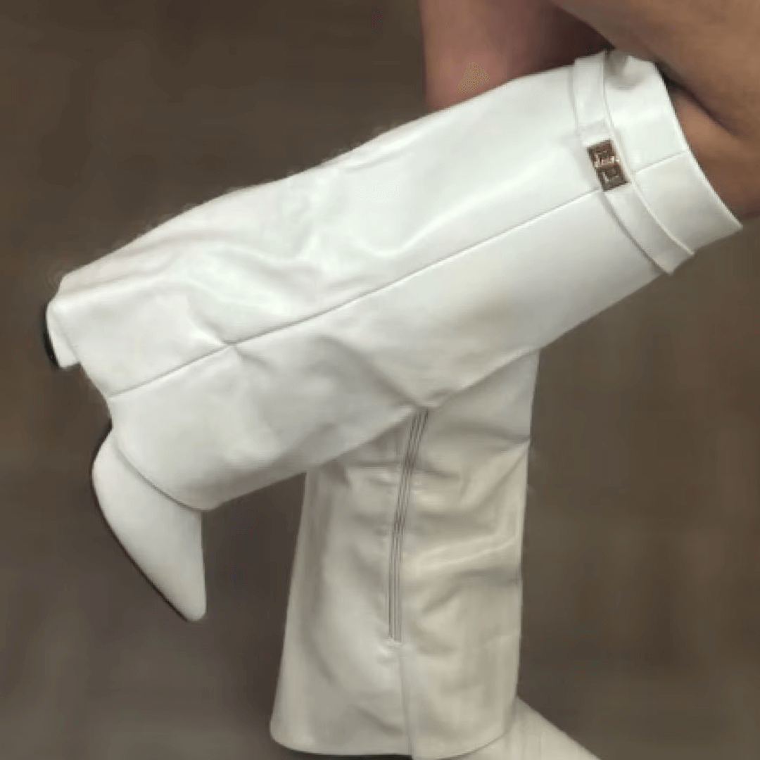 Suede Slim Knee High Boots featuring Elastic Inserts Autumn Winter Footwear by Lilla