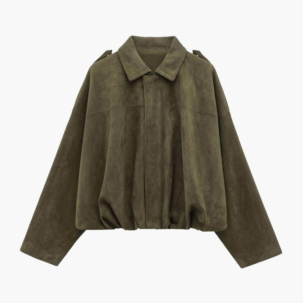 Vintage Relaxed Bomber Jacket featuring Ribbed Cuffs Everyday Outerwear by Lilla