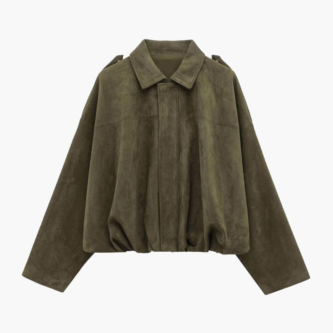 Vintage Relaxed Bomber Jacket featuring Ribbed Cuffs Everyday Outerwear by Lilla