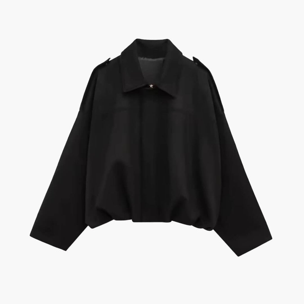 Vintage Relaxed Bomber Jacket featuring Ribbed Cuffs Everyday Outerwear by Lilla