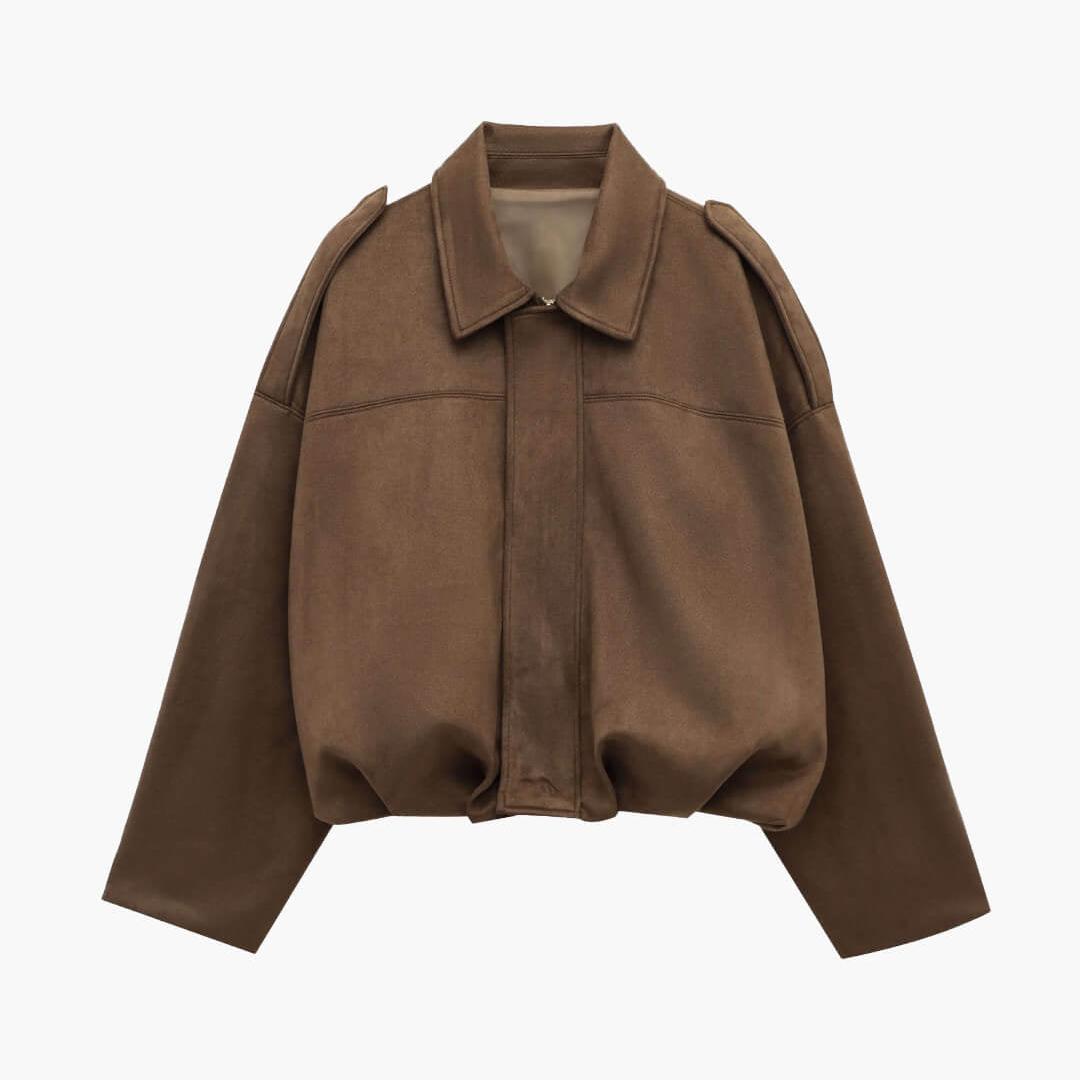 Vintage Relaxed Bomber Jacket featuring Ribbed Cuffs Everyday Outerwear by Lilla
