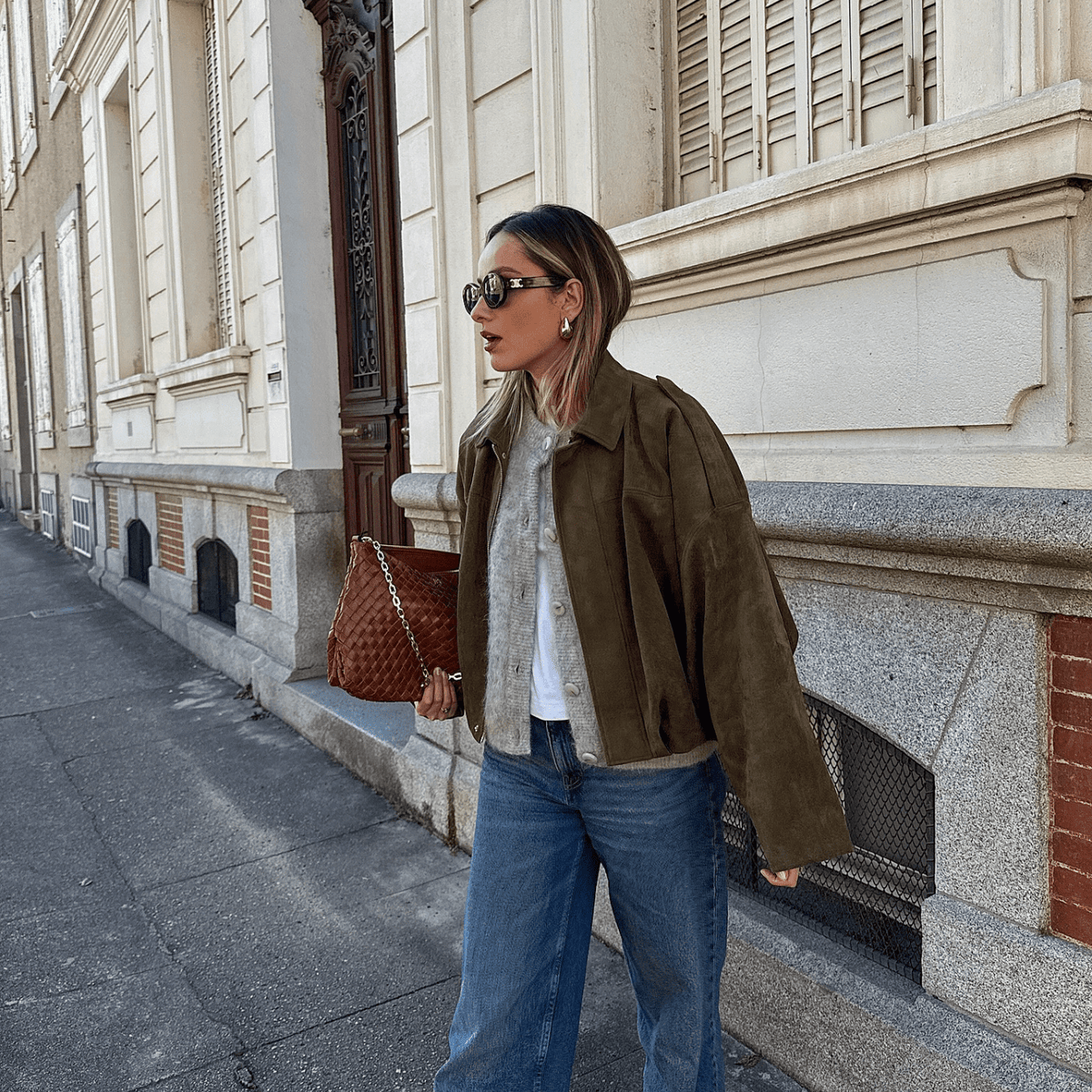Vintage Relaxed Bomber Jacket featuring Ribbed Cuffs Everyday Outerwear by Lilla