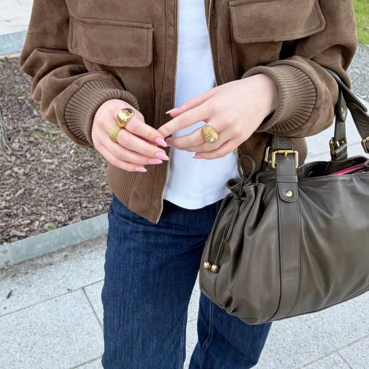Vintage Relaxed Bomber Jacket featuring Stand Collar Casual Autumn Outerwear by Lilla